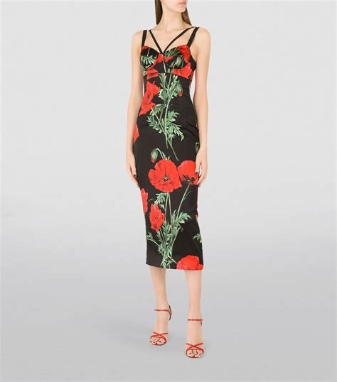 dolce gabbana floral midi dress|Dolce & Gabbana floral lace dress.